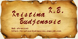 Kristina Buđenović vizit kartica